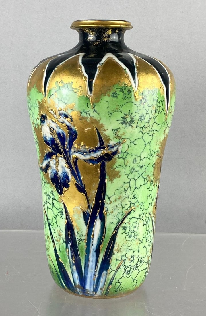 Antique Austria RStK Amphora Art Nouveau Floral Vase: Circa 1900s. Measures 9 inches tall.