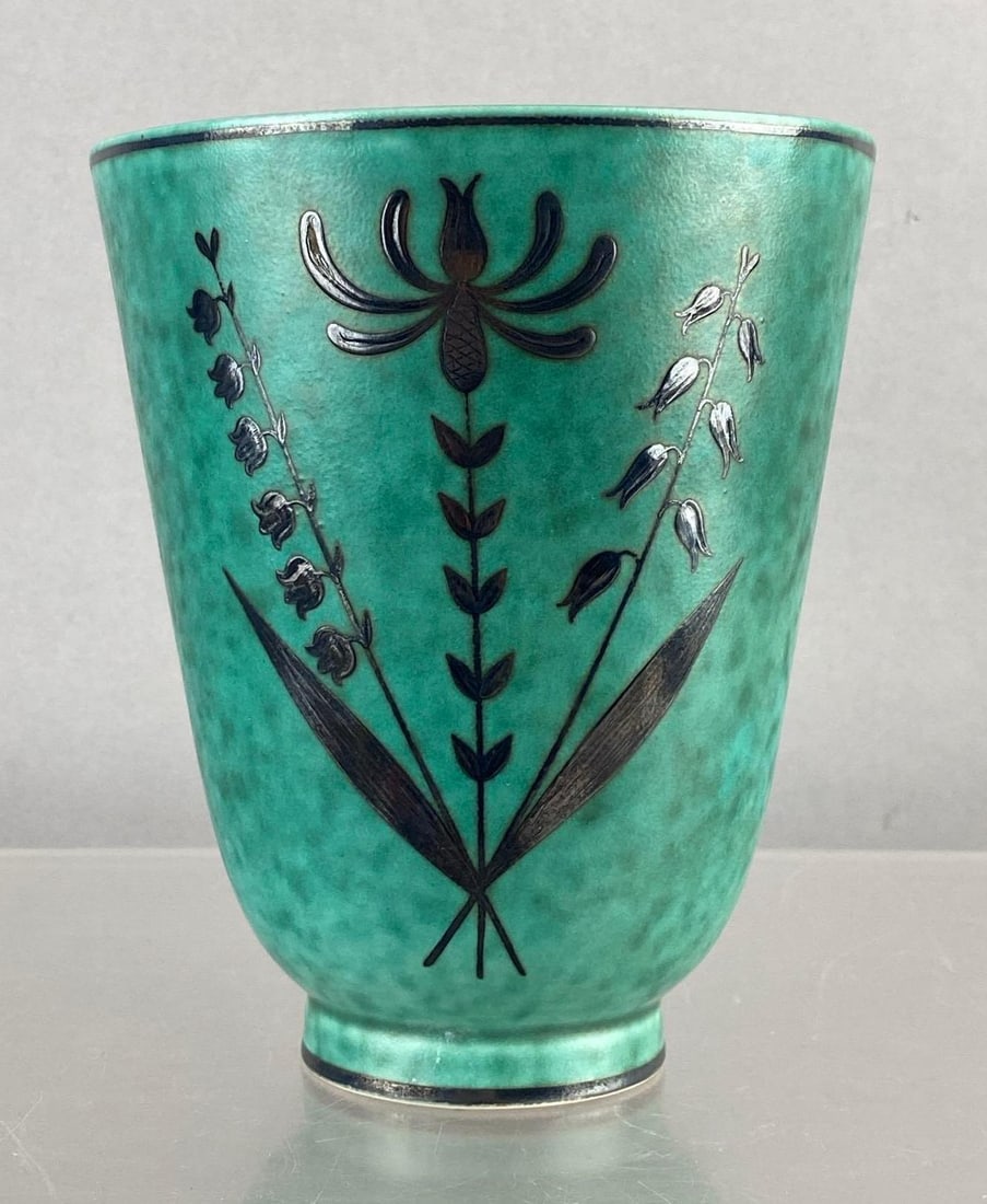 Vintage Wilhelm Kage Gustavsberg Argenta Glazed Stoneware Vase (1 of 3)