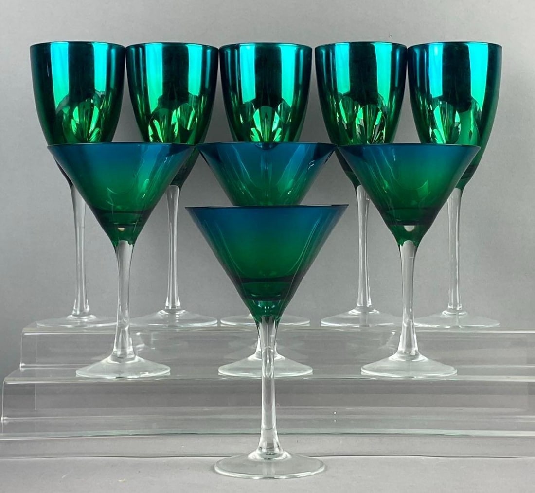 Lenox Peacock Iridescent Emerald Green Stemware (1 of 3)