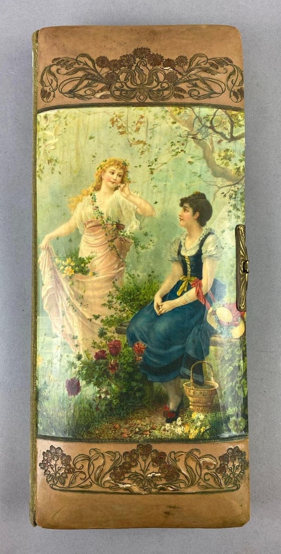 Antique Victorian Era Family Photo Album: Includes Various family photos. Measures L 16 x W 7 inches. Rips and tears throughout.