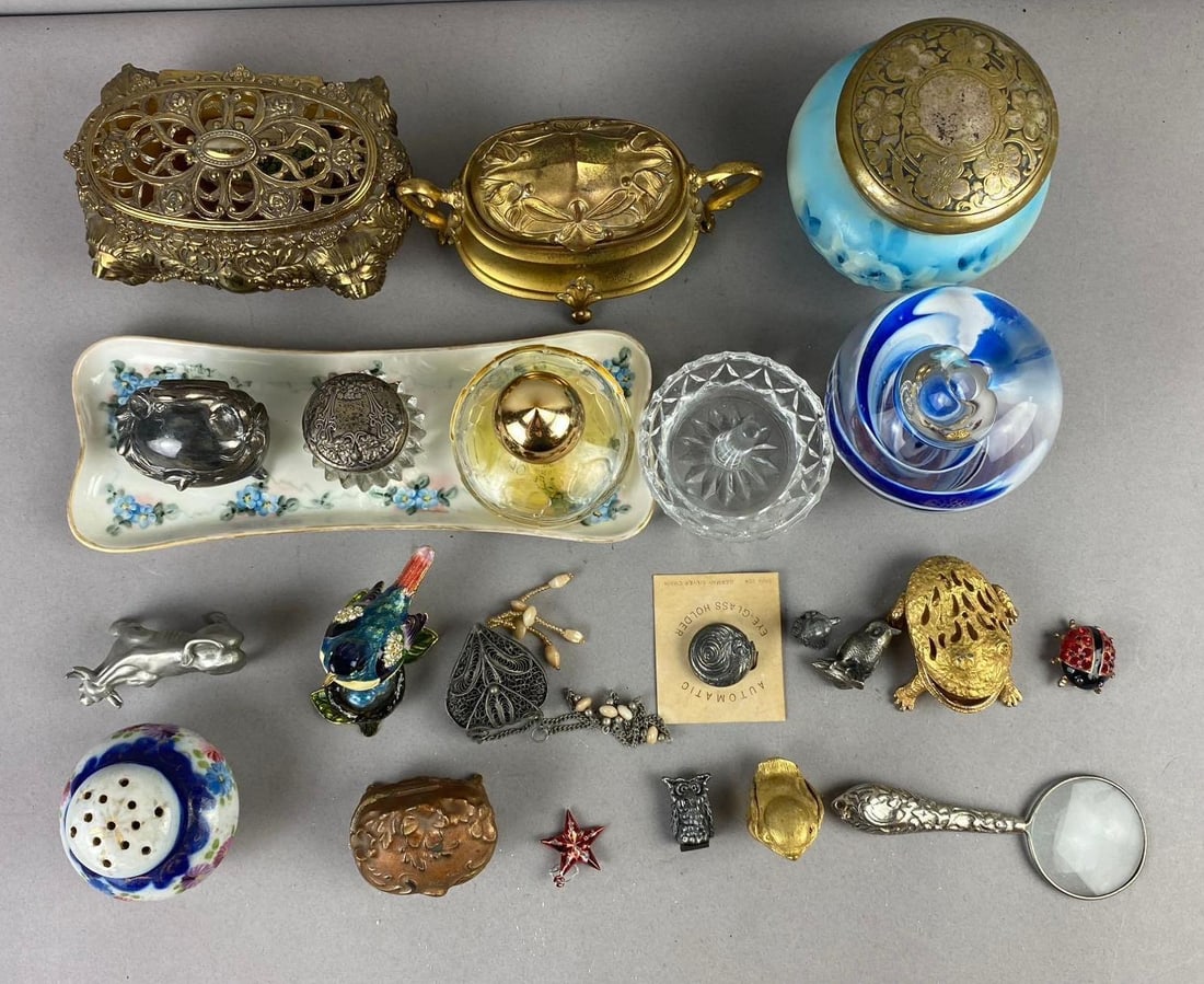 Group of Assorted Vintage Trinket Boxes and More (1 of 3)