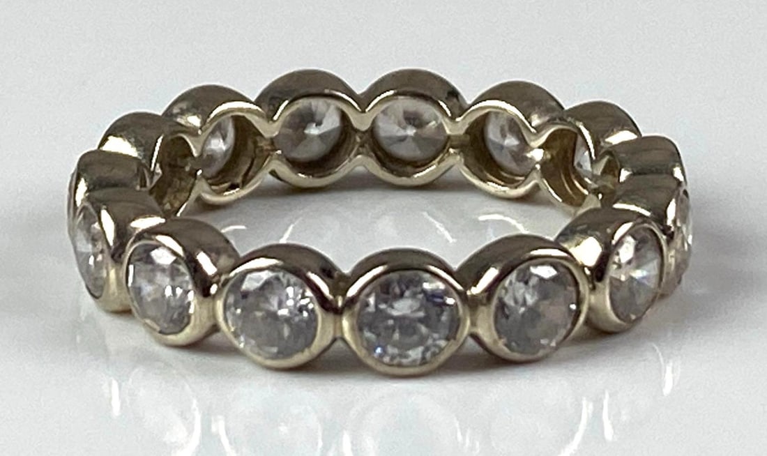NH Signed 14K White Gold CZ Ring (1 of 2)
