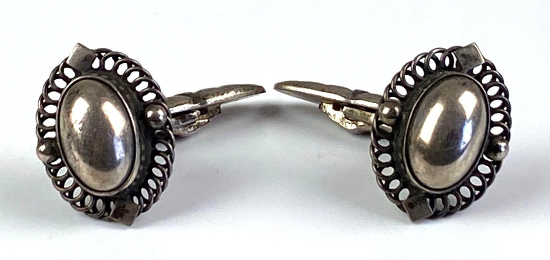 Georg Jensen Signed Sterling Silver Cufflinks (1 of 3)