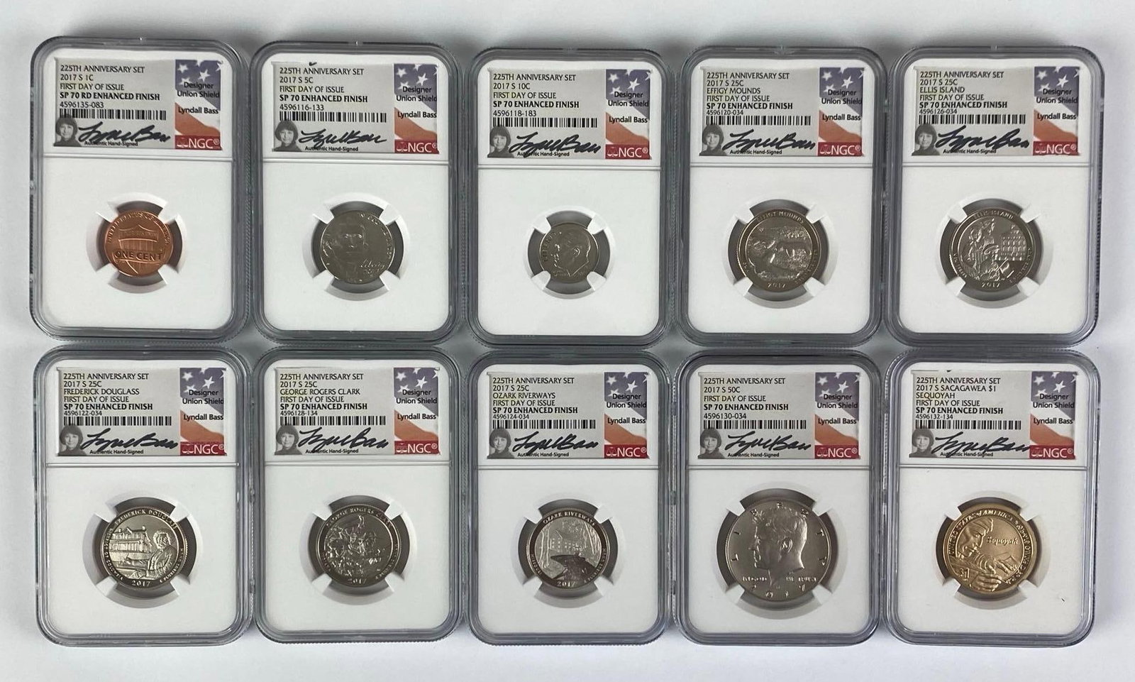 2017 225th US Anniversary Enhanced Finish Proof 10 Coin Set (1 of 3)