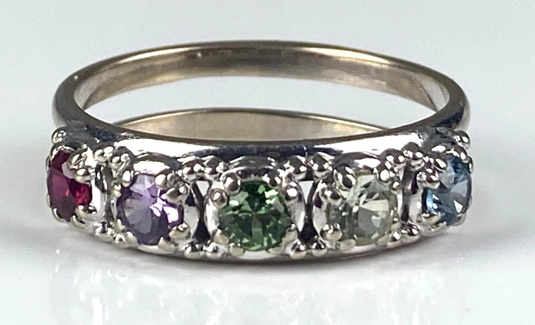 14K White Gold Multi-Gem Ring (1 of 4)