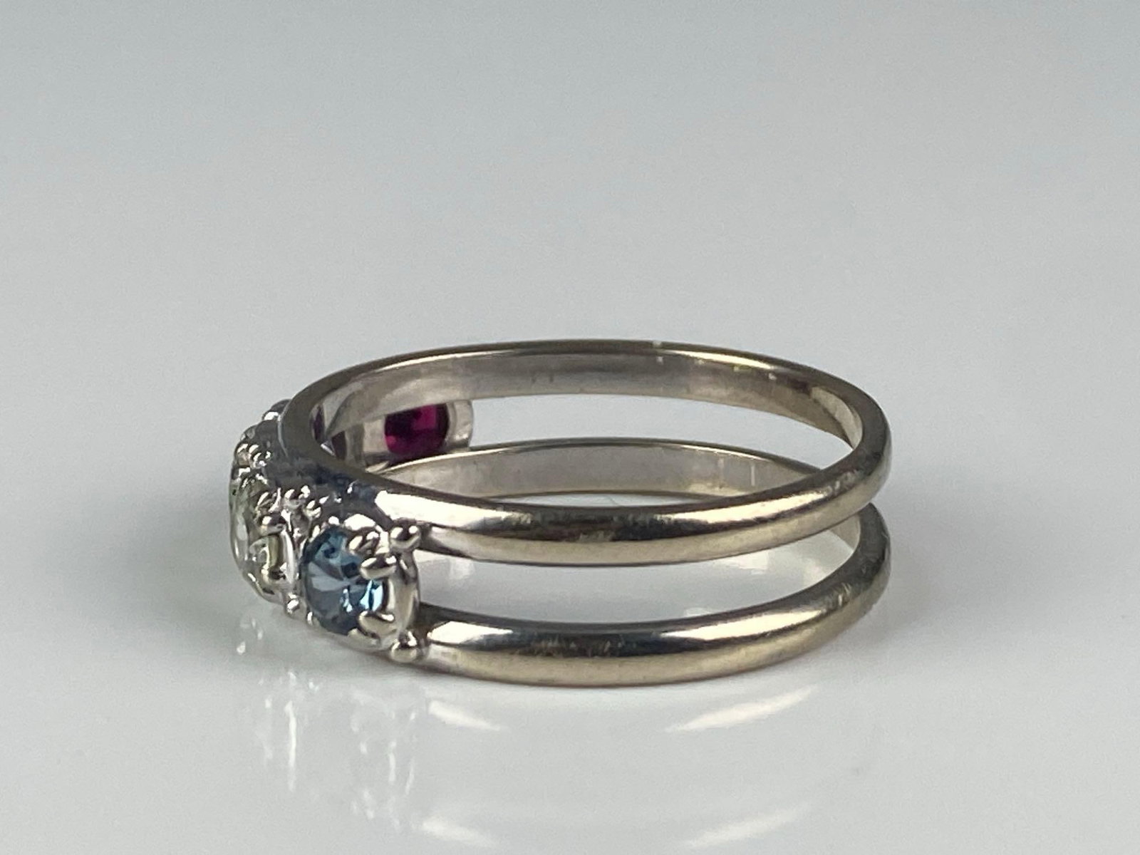 14K White Gold Multi-Gem Ring - 2