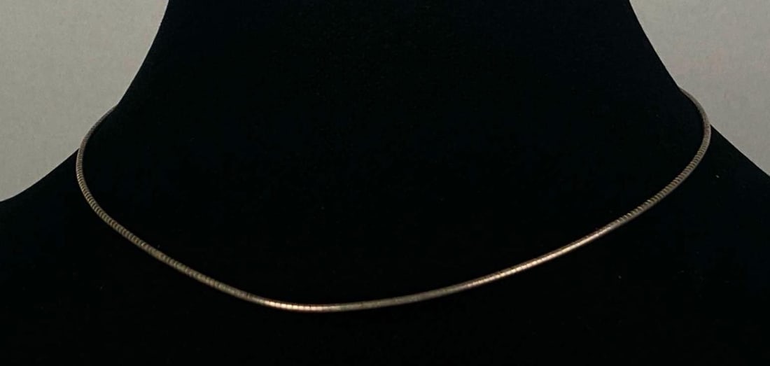 Italian Sterling Silver Omega Chain Necklace: Measures 16 inches in length