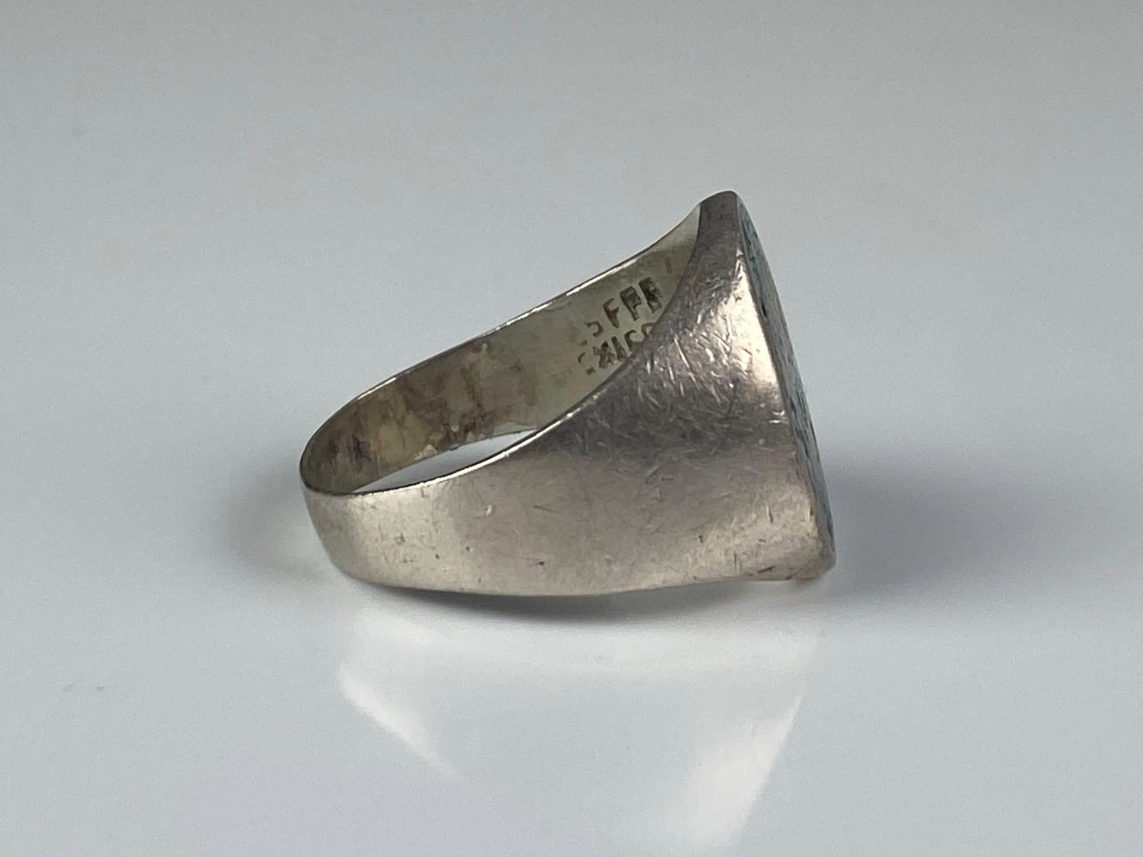 Mexican Sterling Silver Portrait Ring - 4