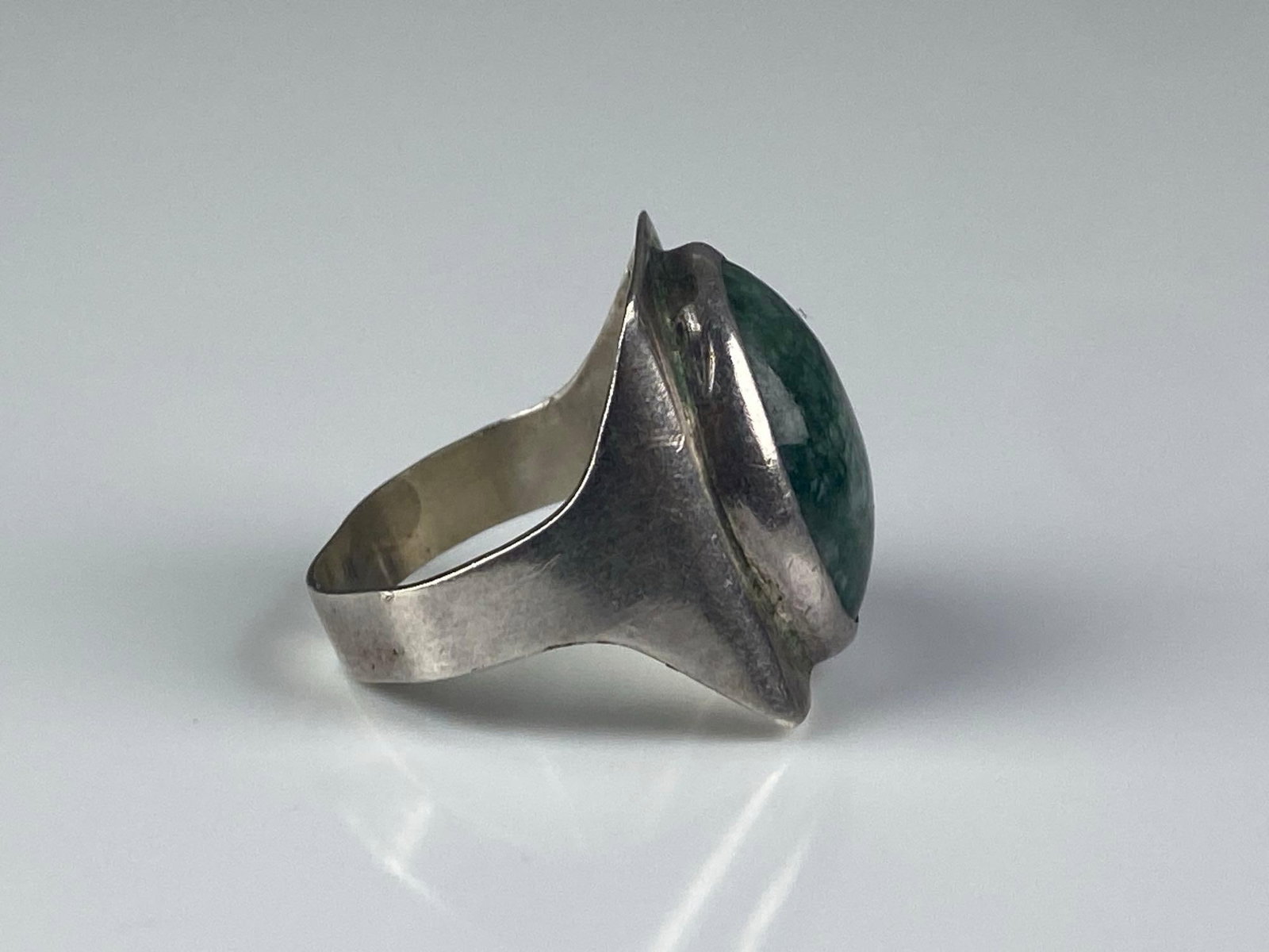 Sterling Silver Jade Ring - 4