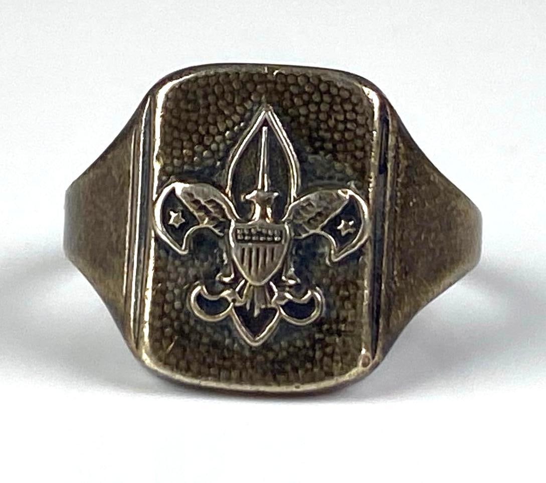 Sterling Silver Boy Scouts of America Signet Ring: Size 8 1/2