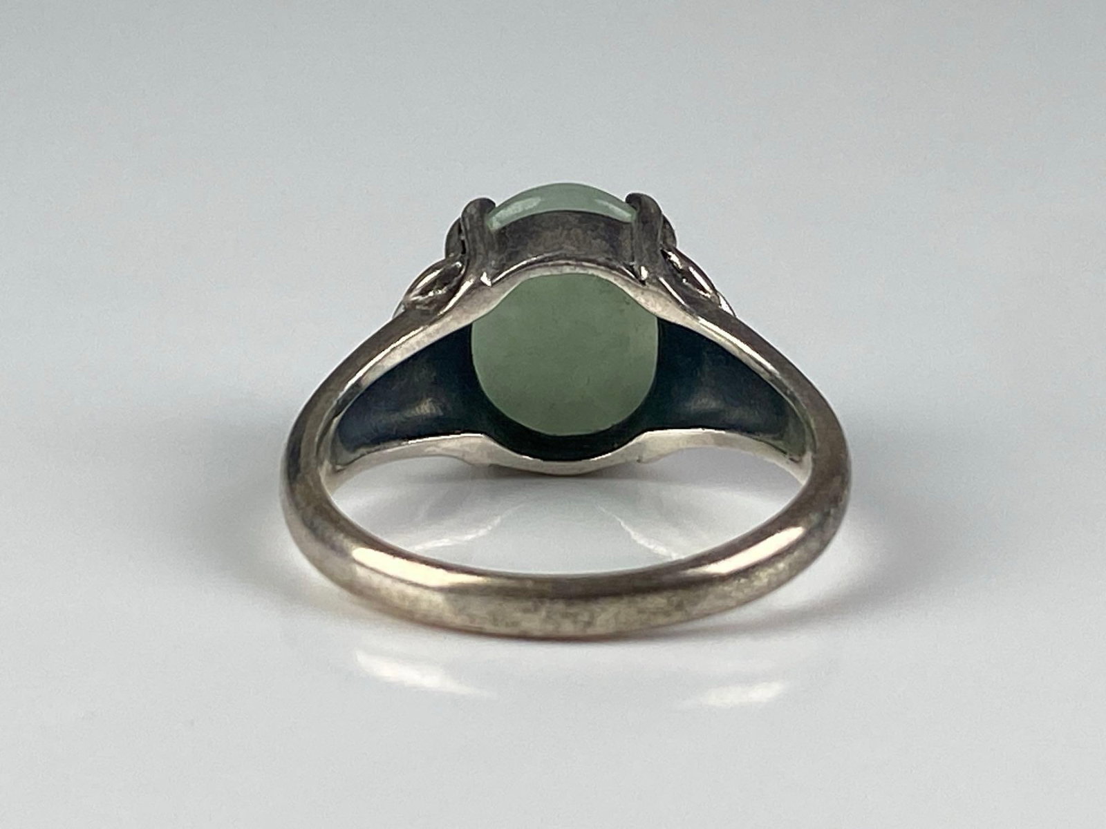 CNA Signed Sterling Silver Jade Ring - 3