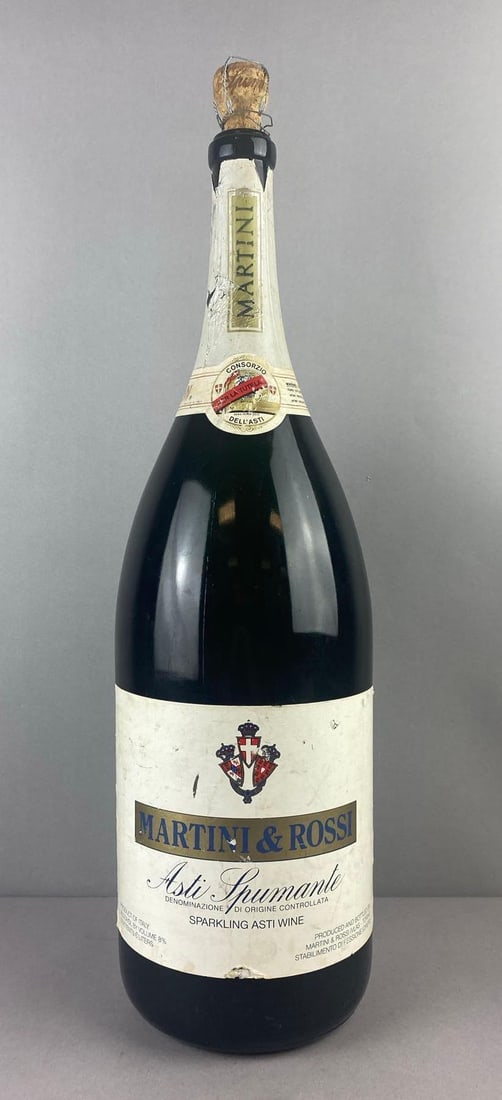 Vintage Martini and Rossi Asti Spumante 6L Wine Bottle: Measure 24 inches tall.