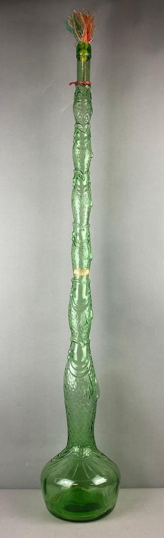 Vintage 1975 Chianti Italian Red Table Wine Fish Bottle: Measure 45 inches tall.