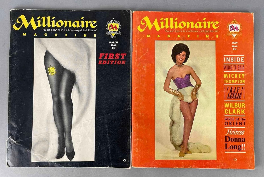 1964 Issues 1 and 2 of Millionaire Magazine: Issue 1 cover starting to separate
