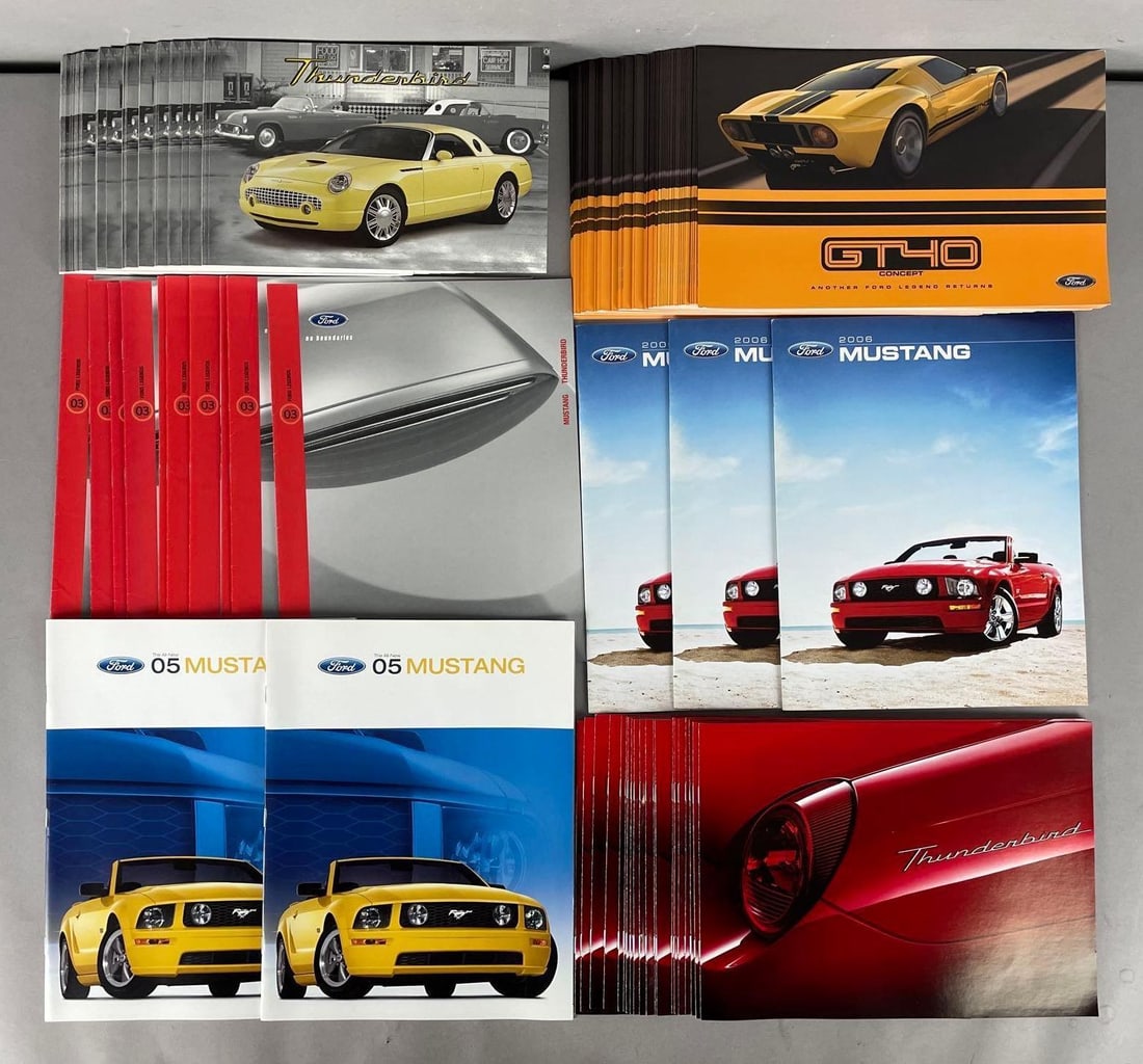 Group of 2000s Ford Mustang / Thunderbird Dealership Promo Brochures and More (1 of 3)