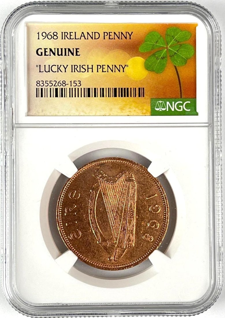 1968 Irish Penny Lucky Irish Penny NGC Genuine (1 of 2)