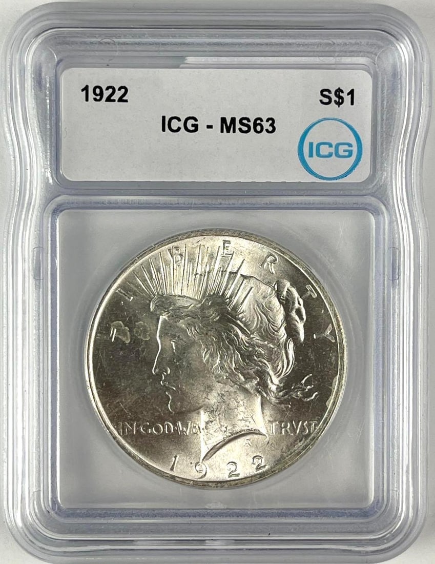 1922 US Peace Silver Dollar ICG MS63 (1 of 2)
