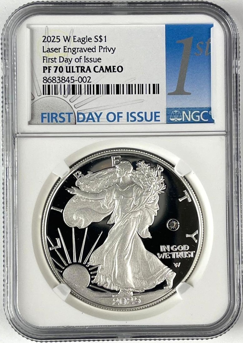 2025 W US $1 American Silver Eagle 1 oz Fine Silver Coin NGC PF70 Ultra Cameo (1 of 2)