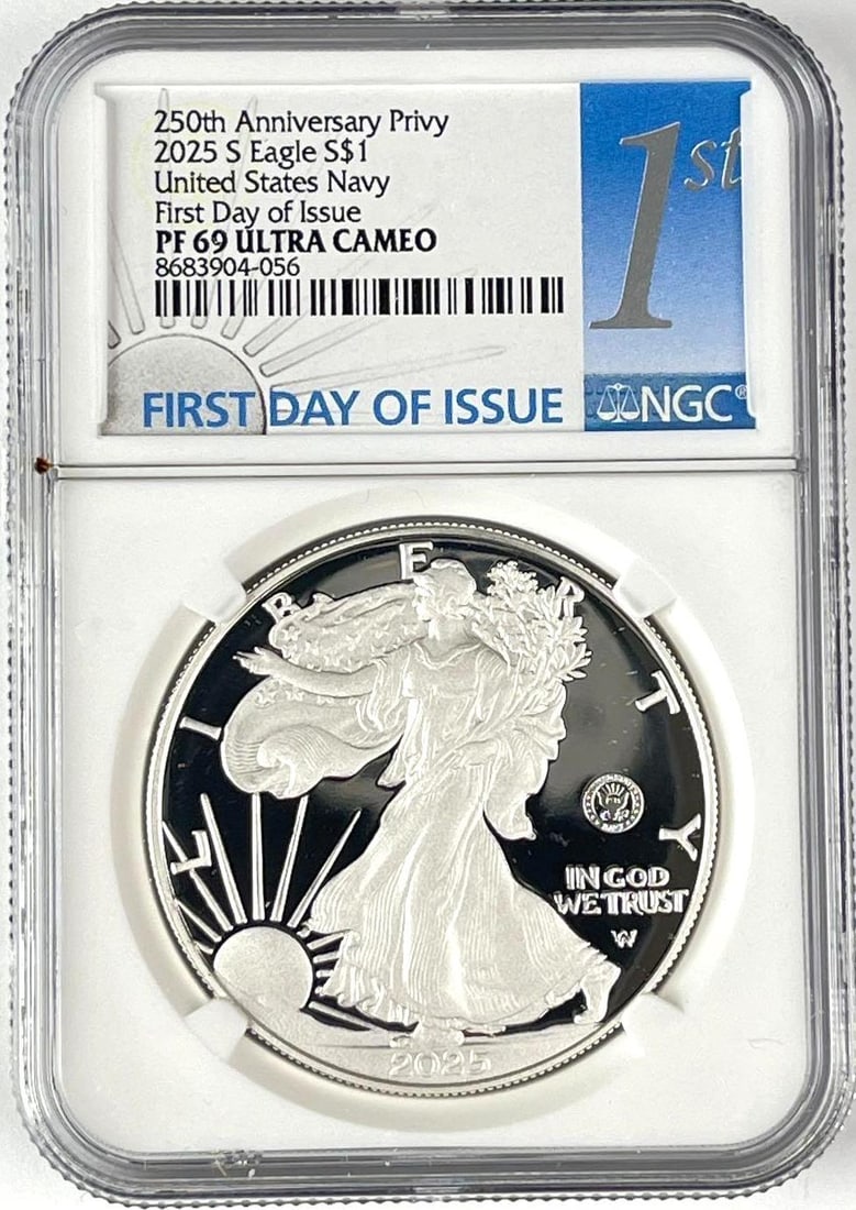2025 S US $1 American Silver Eagle 1 oz Fine Silver Coin NGC PF69 Ultra Cameo (1 of 2)