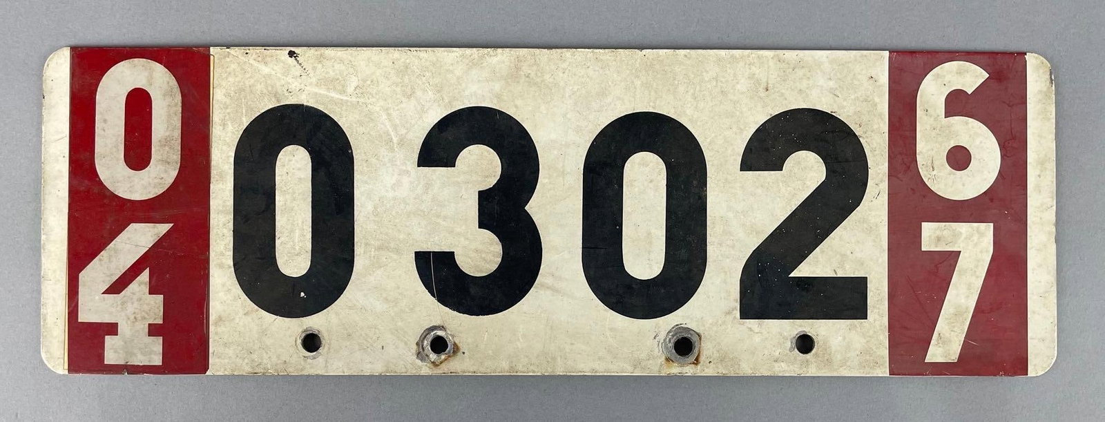 1967 Swedish License Plate: Measures 4 1/2 inches x 14 inches