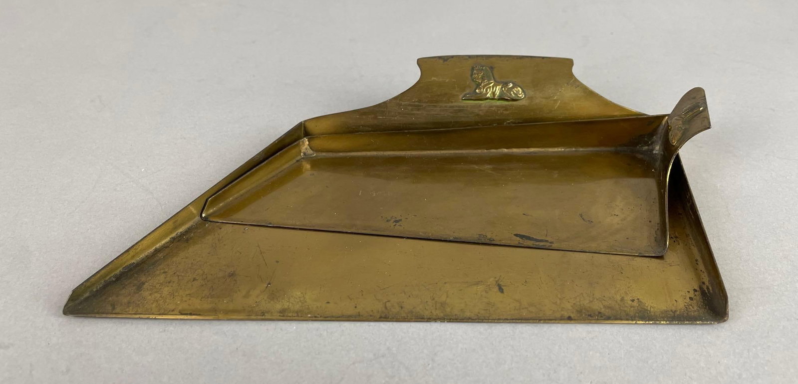 Benedict Karnak Brass Egyptian Revival Silent Butler Set: Measures 1 1/2 inches x 8 3/4 inches x 5 inches