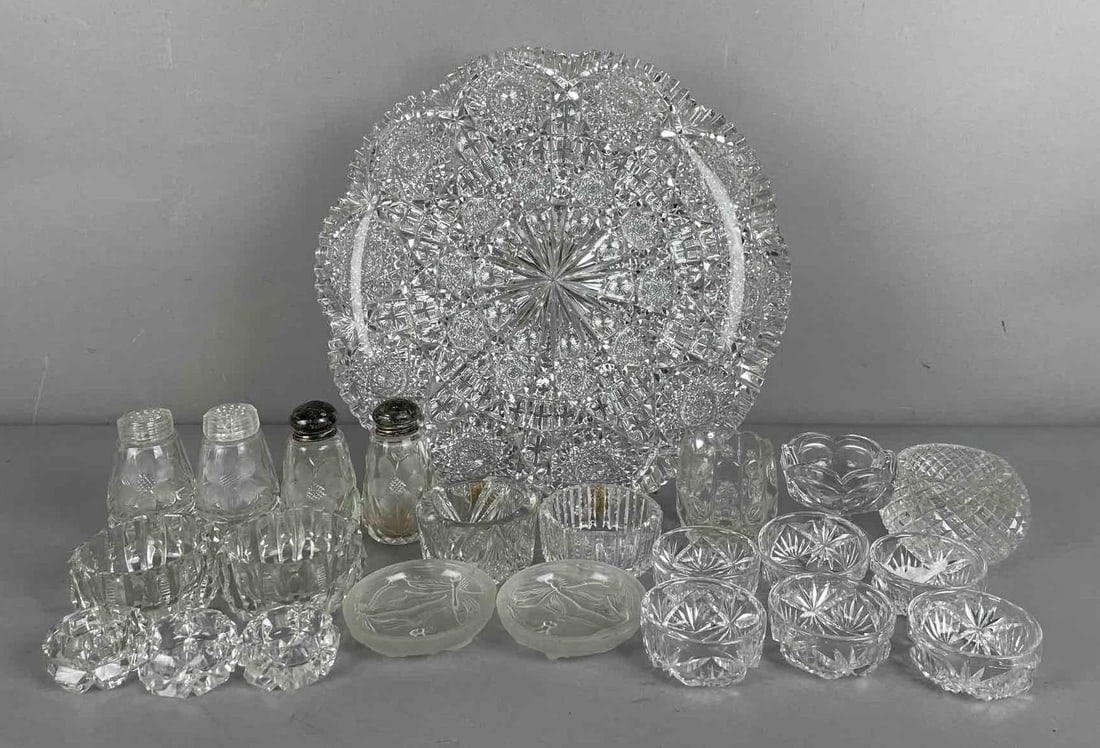 Group of Crystal and Glass Salt Cellars and More (1 of 3)
