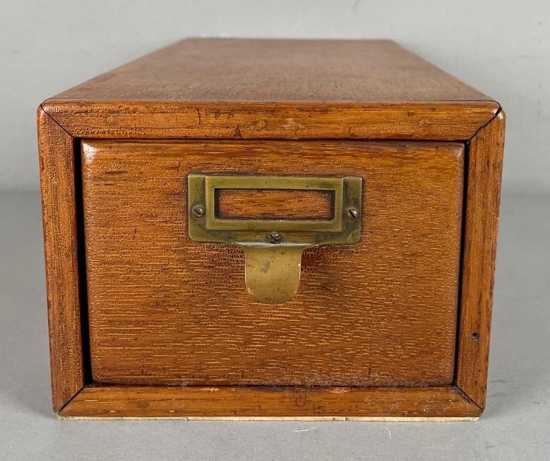 Vintage Wood Desktop Catalog Filing Cabinet (1 of 4)