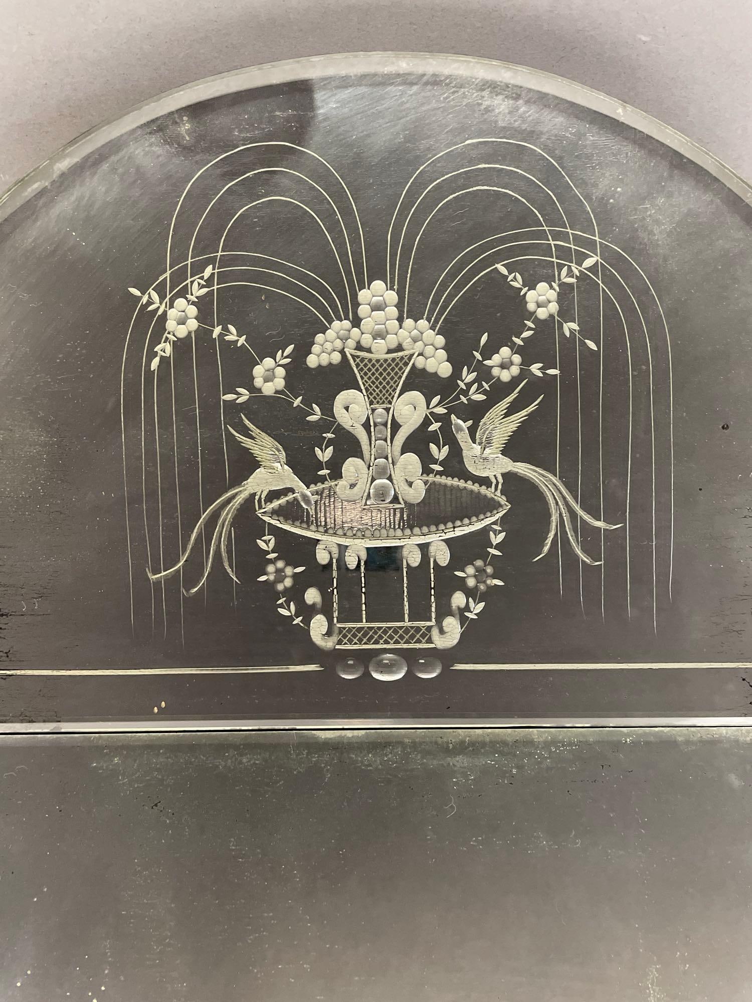 Victorian Etched Wall Mirror - 2