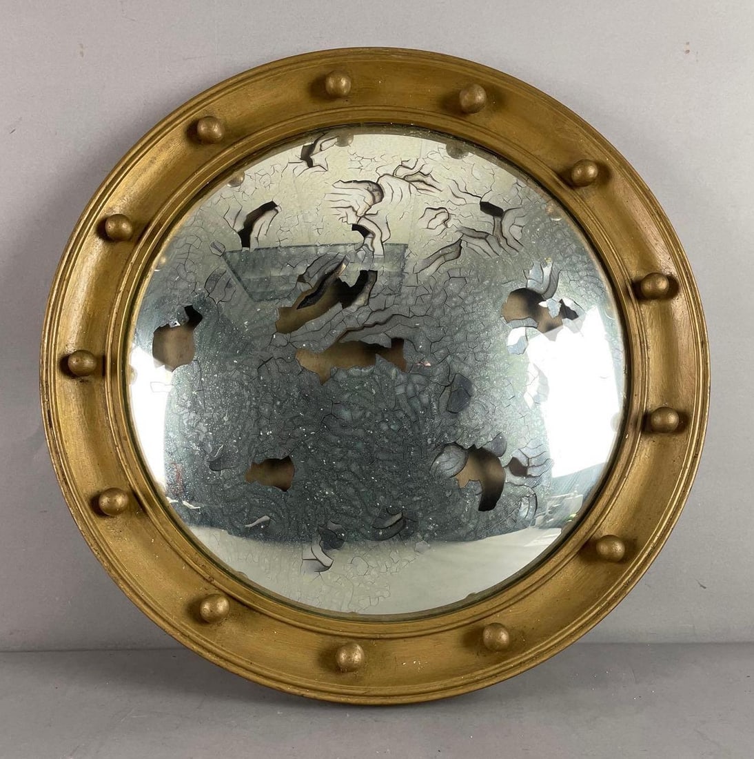 Antique Convex Porthole Mirror with Gilded Frame (1 of 3)