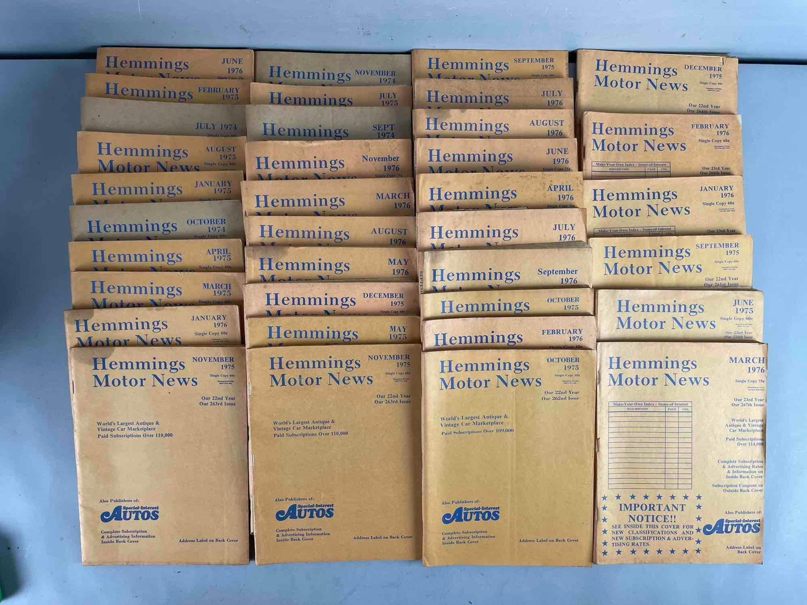 Group of 1970s Hemmings Motor News Magazines (1 of 3)