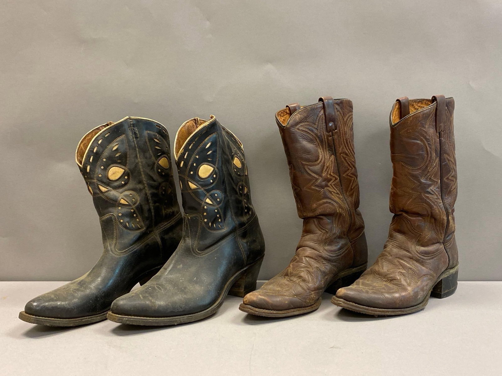 2 Pairs of Vintage Leather Cowboy Boots (1 of 2)
