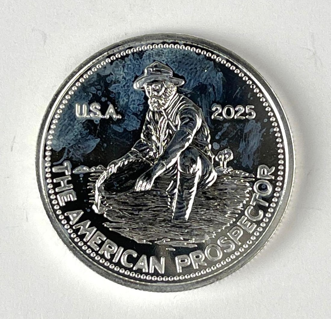 2025 Engelhard Prospector 1 oz 999 Fine Silver Round: 2025 Engelhard Prospector 1 oz 999 Fine Silver Round