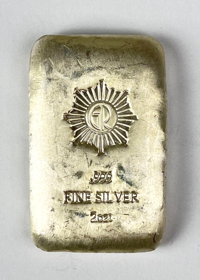 Glines and Rhodes 2 oz .999 Fine Silver Hand Poured Ingot/ Bar: Glines and Rhodes 2 oz .999 Fine Silver Hand Poured Ingot/ Bar