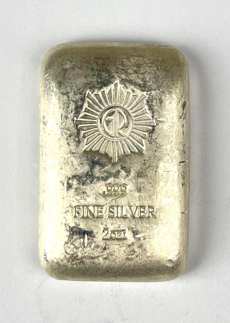 Glines and Rhodes 2 oz .999 Fine Silver Hand Poured Ingot/ Bar (1 of 2)