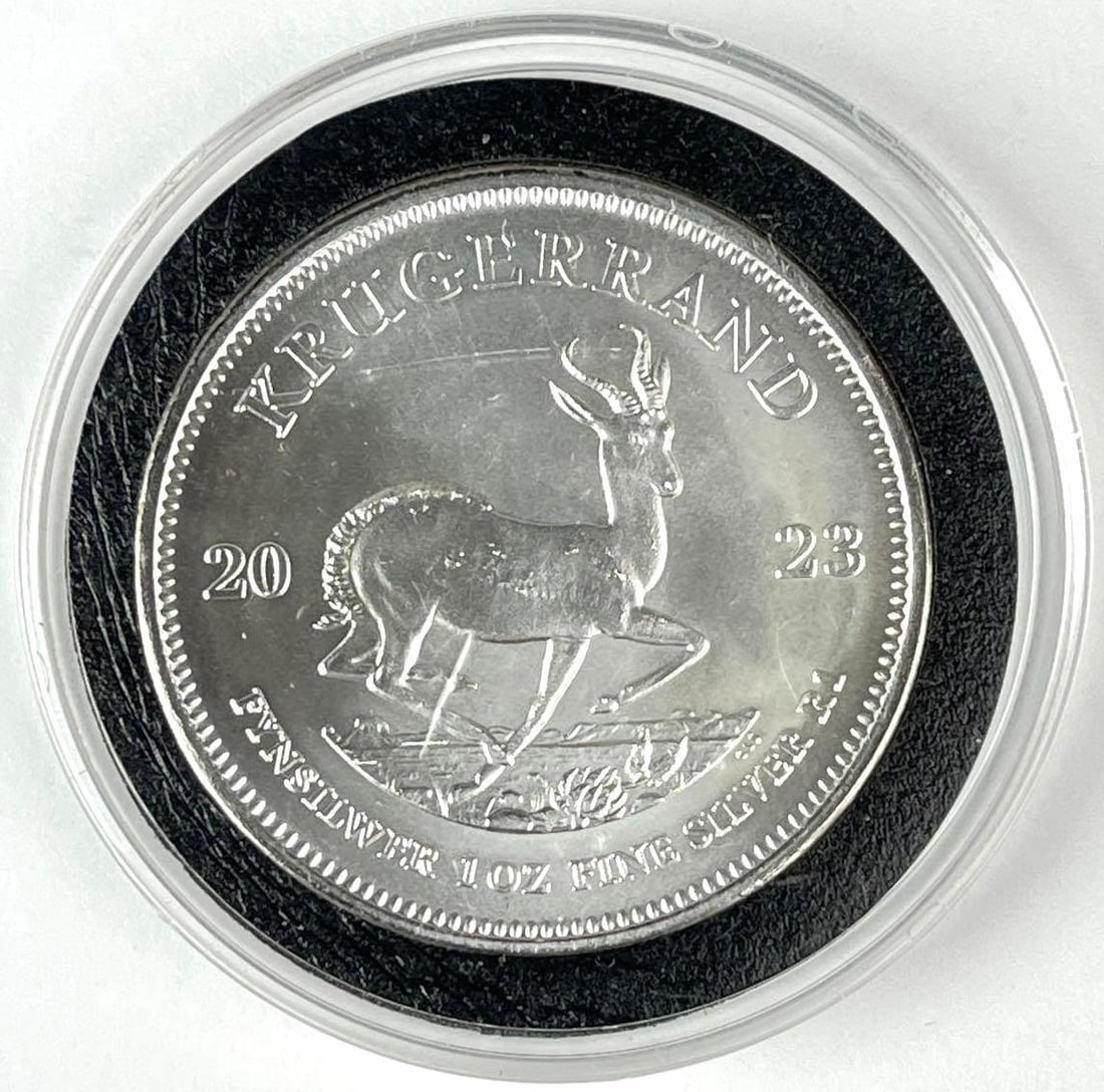 2023 South Africa Krugerrand 1 oz .999 Fine Silver Coin: 2023 South Africa Krugerrand 1 oz .999 Fine Silver Coin
