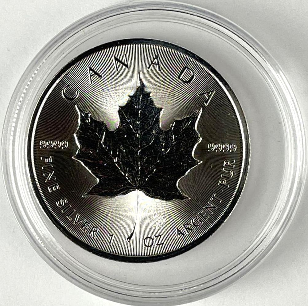 2020 Canada $5 Maple Leaf with Maple Leaf Privy 1 oz 9999 Fine Silver Coin (1 of 2)