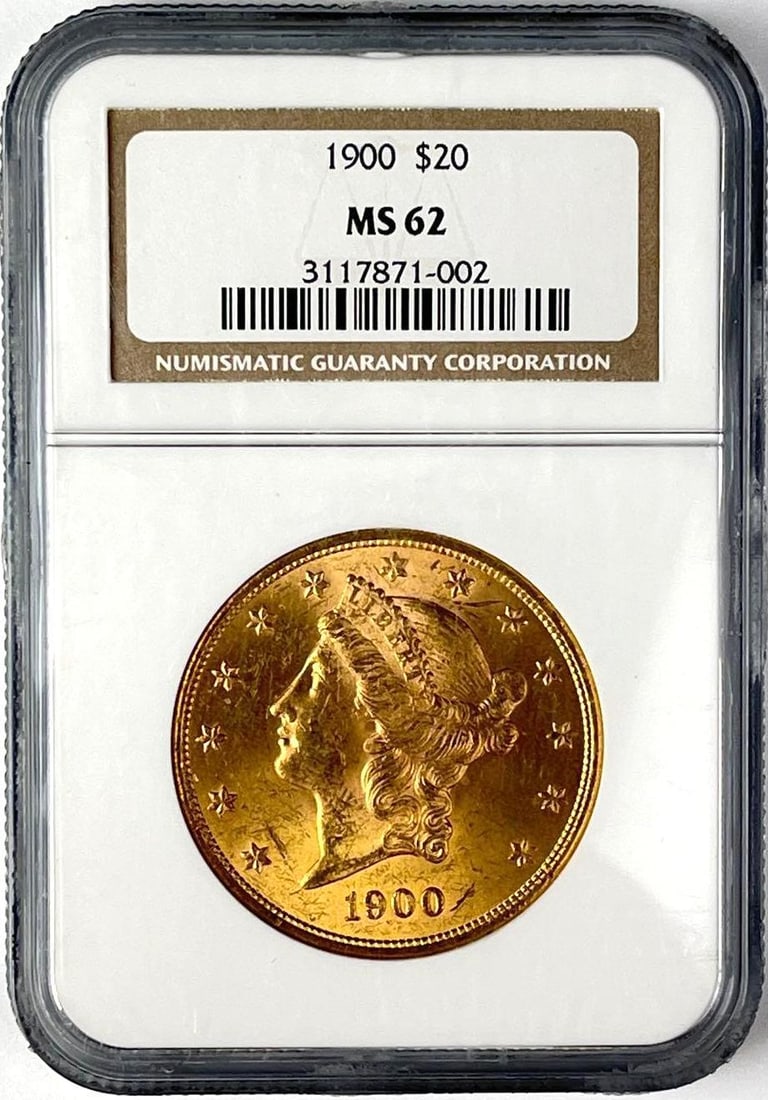 1900 US $20 Liberty Gold Head Coin NGC MS62: 1900 US $20 Liberty Gold Head Coin NGC MS62