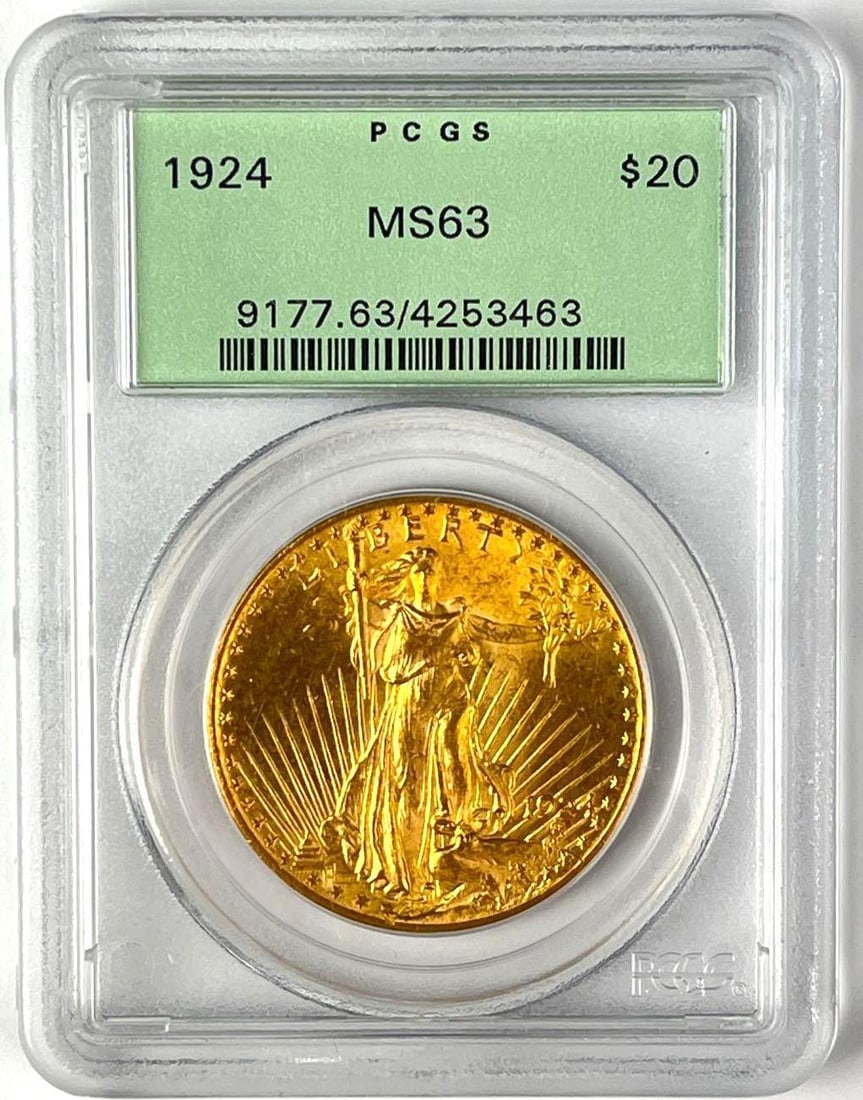 1924 US $20 Saint Gaudens Gold Coin PCGS MS63 (1 of 2)