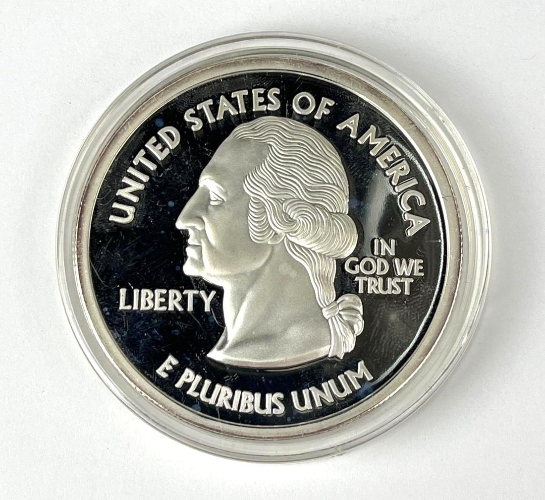 2008 US Statehood Quarter 3.65 oz .999 Fine Silver Commemorative Round (1 of 2)