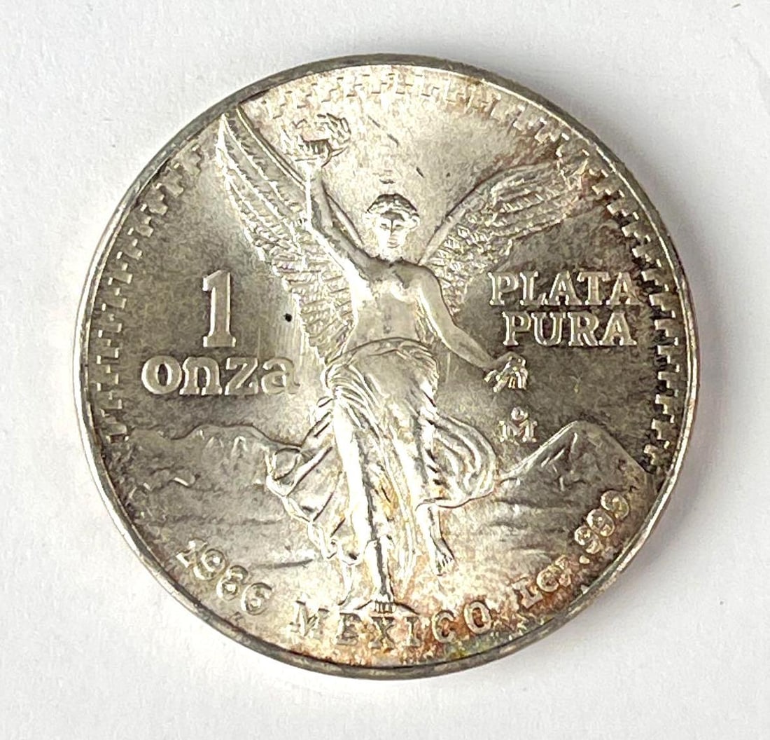 1986 Mexico Libertad 1 Onza 1 oz .999 Fine Silver Coin: 1986 Mexico Libertad 1 Onza 1 oz .999 Fine Silver Coin