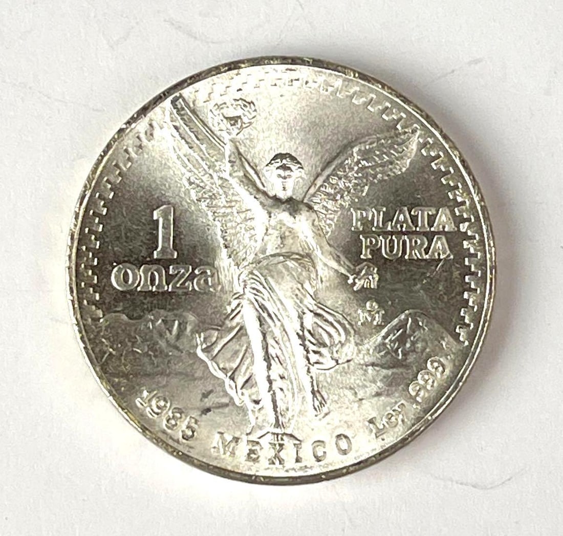 1985 Mexico Libertad 1 Onza 1 oz .999 Fine Silver Coin: 1985 Mexico Libertad 1 Onza 1 oz .999 Fine Silver Coin