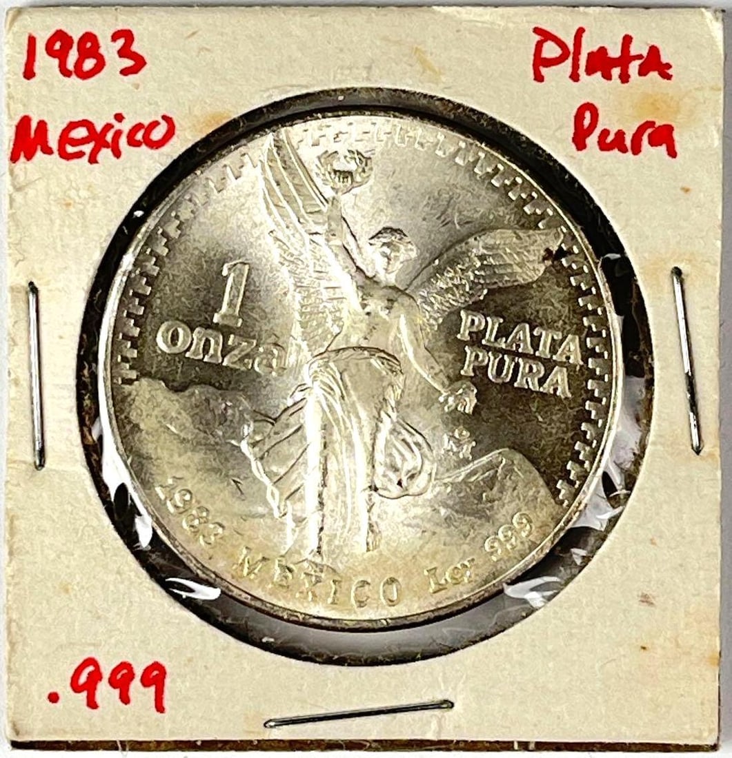 1983 Mexico Libertad 1 Onza 1 oz .999 Fine Silver Coin: 1983 Mexico Libertad 1 Onza 1 oz .999 Fine Silver Coin