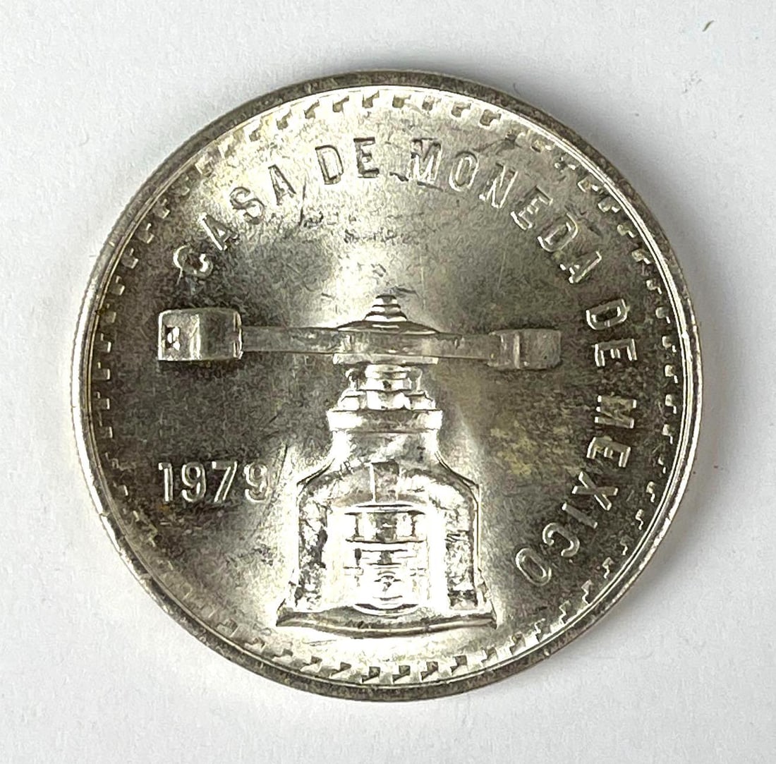1979 Mexico Balanced Scale 1 Onza 1 oz .999 Fine Silver Round (1 of 2)