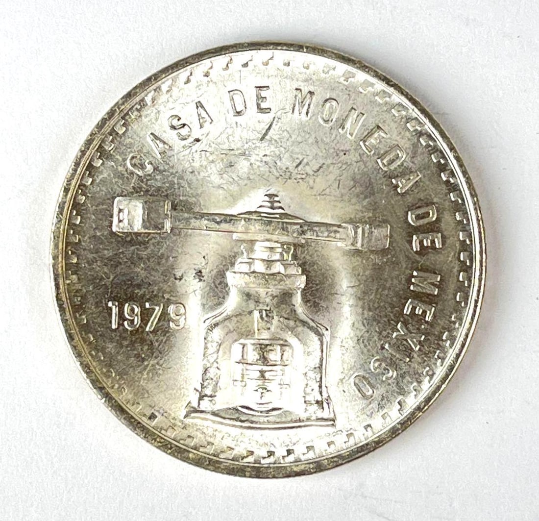 1979 Mexico Balanced Scale 1 Onza 1 oz .999 Fine Silver Round (1 of 2)