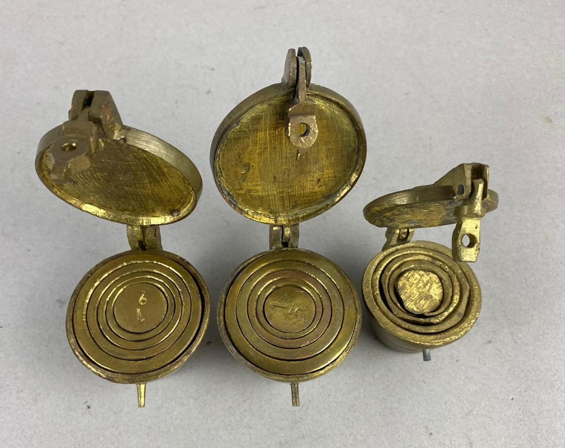 Group of 3 Brass Scale Weights (1 of 3)