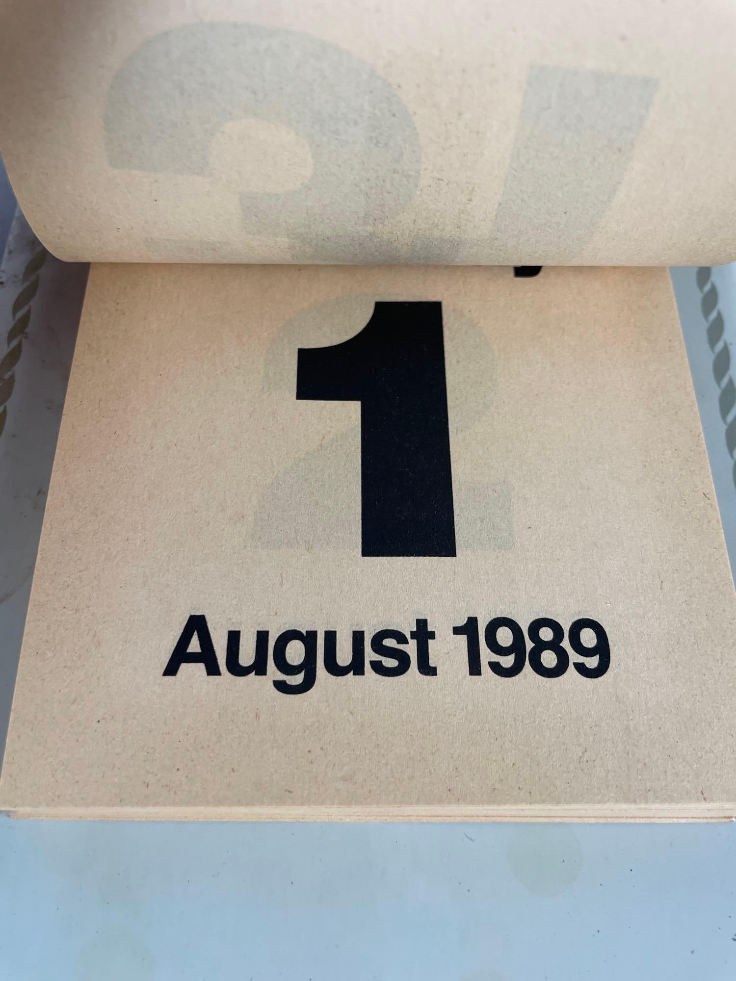 1989 Coca-Cola Button Metal Advertising Calendar: Full 1989 calendar, measures 19 1/4 inches x 8 inches