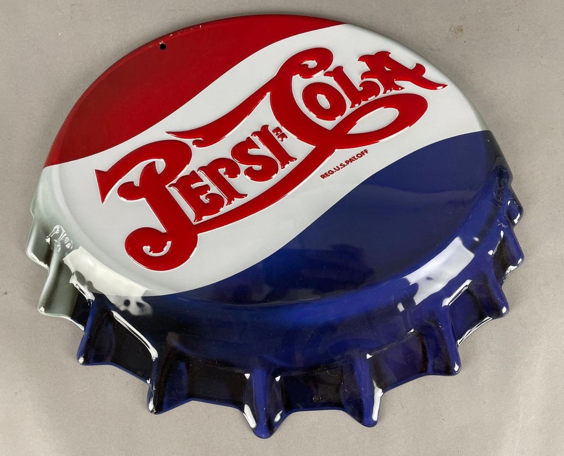 2012 Pepsi Cola Bottle Cap Tin Advertising Sign (1 of 2)
