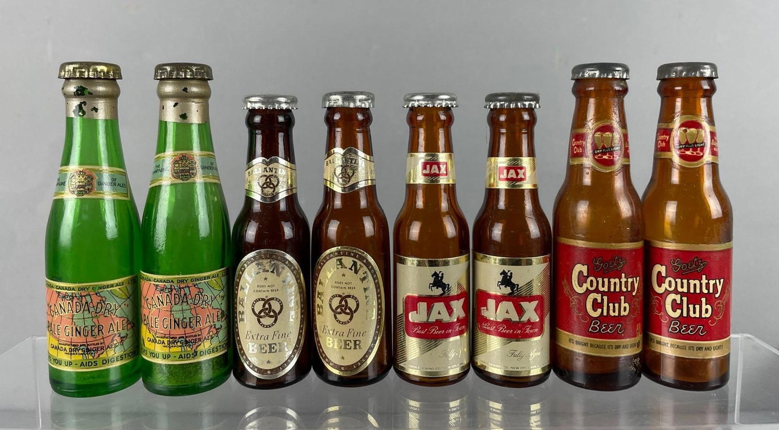 Group of Vintage Miniature Beer Bottle Salt and Pepper Shakers (1 of 4)
