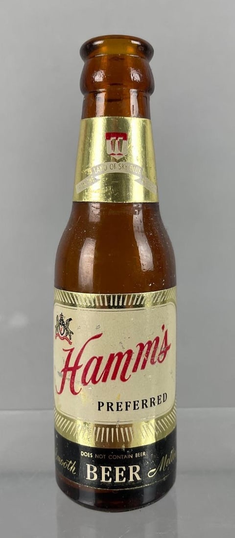 Vintage Hamms Preferred Miniature Beer Bottle: Bottom marked Bill's, 4 inches