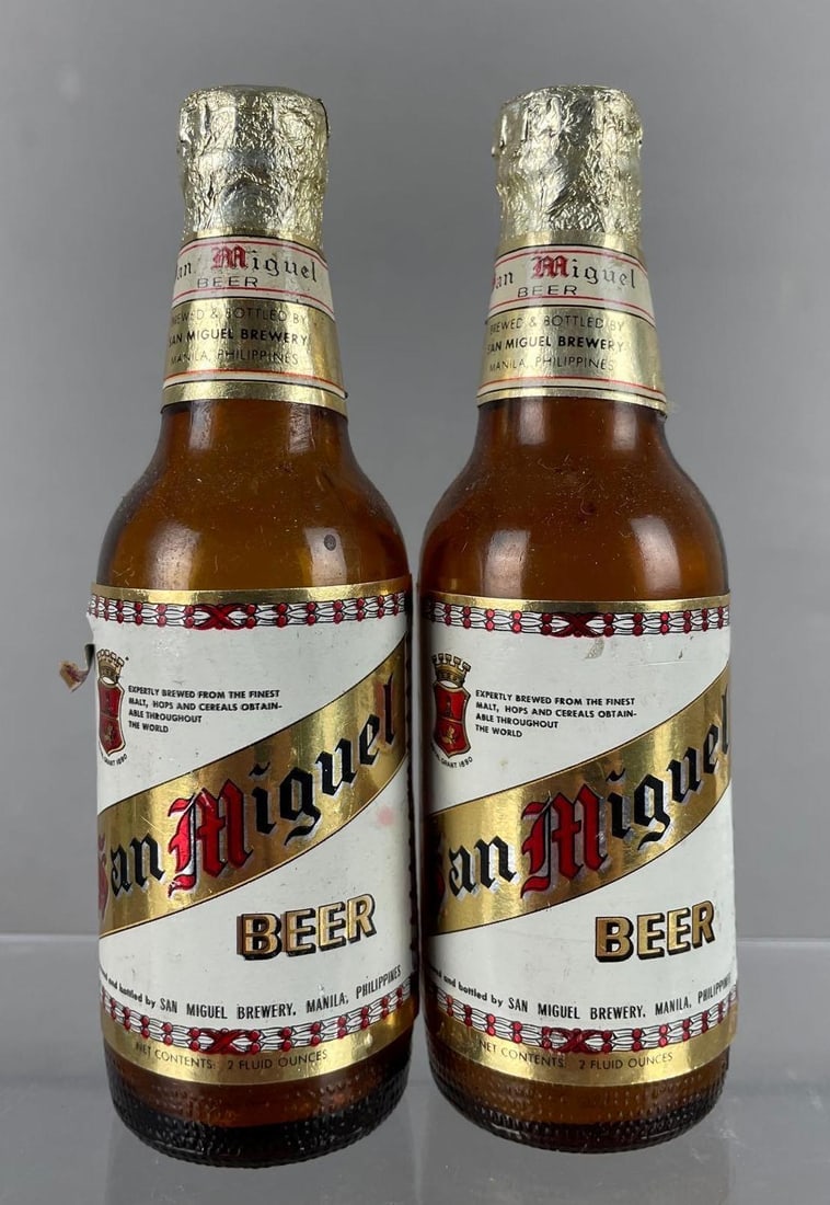 Group of 2 Vintage Miniature San Miguel Beer Bottles (1 of 3)